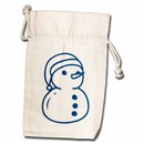 4 x 6 Muslin Draw-String Pouch (Snowman)