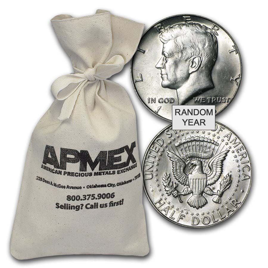 Buy 40 Silver Coins 100 Face Value Bag Avg Circ APMEX