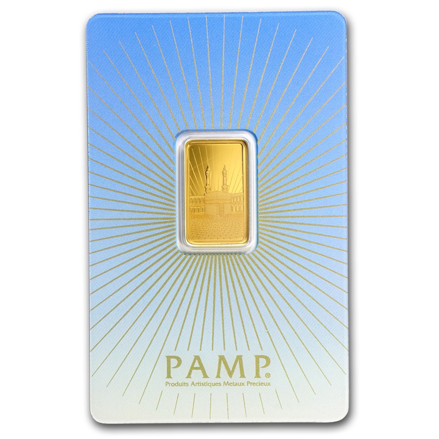 5 gram Gold Bar - PAMP Suisse Religious Series (Ka' Bah, Mecca)