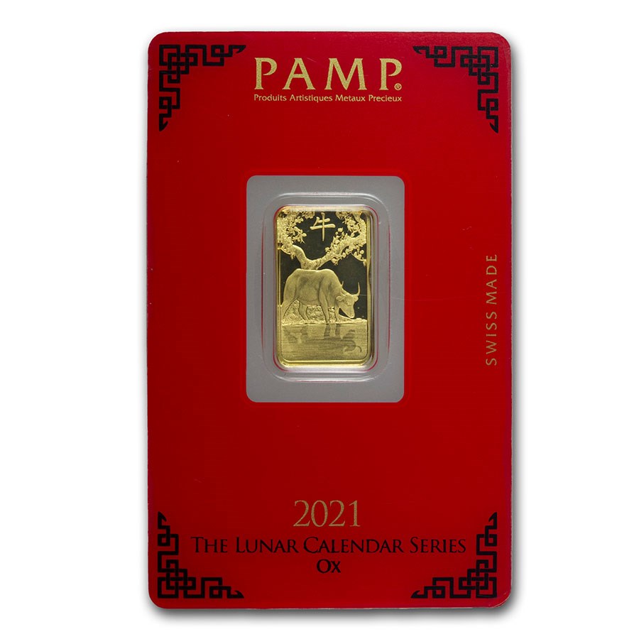 5 gram Gold Bar - PAMP Suisse Year of the Ox (In Assay)