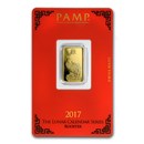 5 gram Gold Bar - PAMP Suisse Year of the Rooster (In Assay)