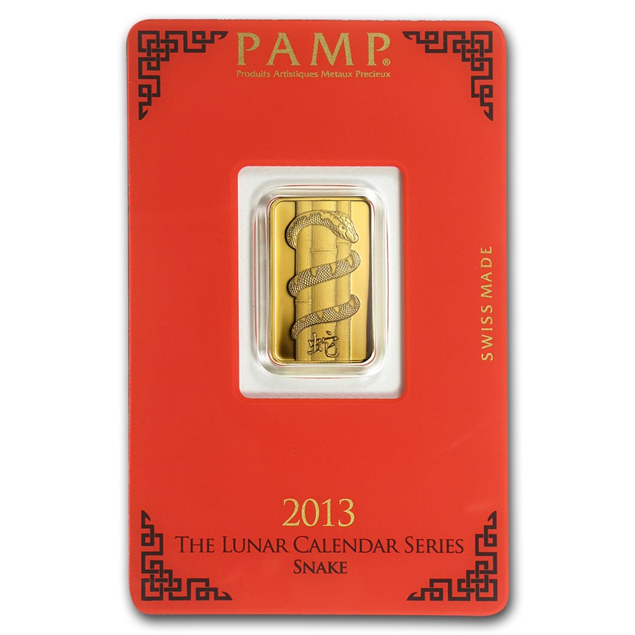 5 gram Gold Bar - PAMP Suisse Year of the Snake (In Assay)