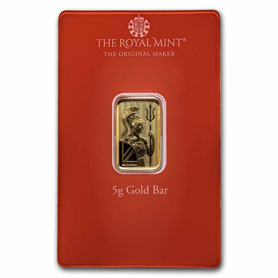 5 gram Gold Bar - The Royal Mint Britannia (Henna, In Assay)