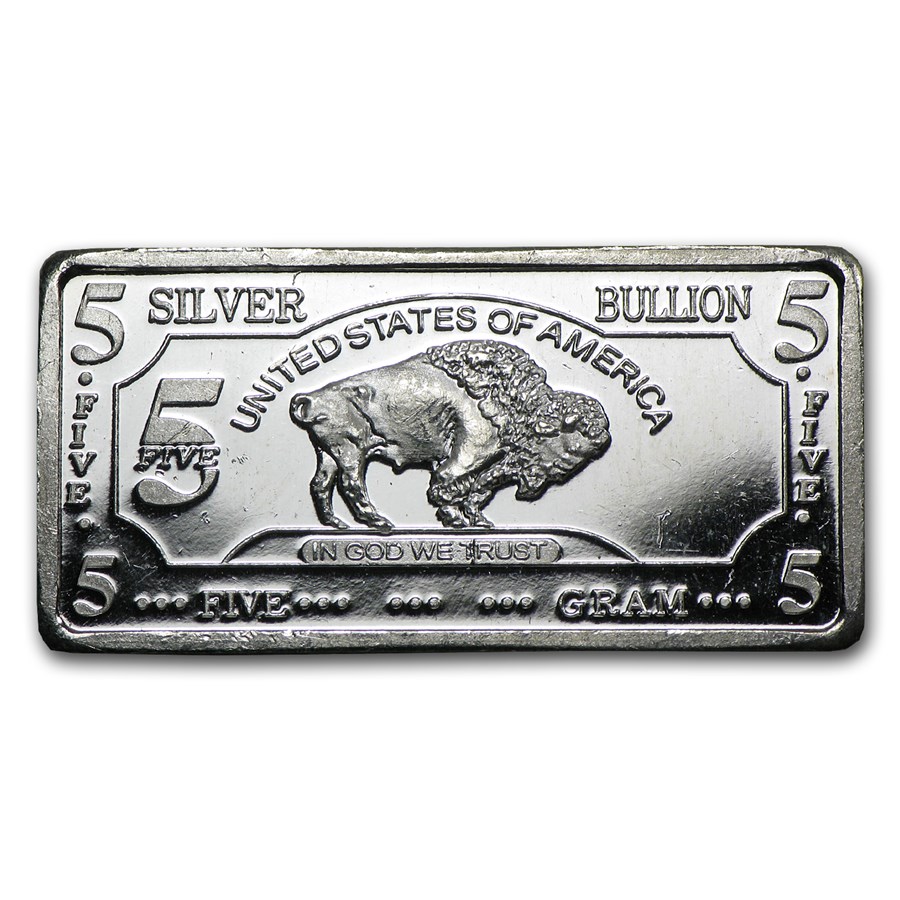 Buy 5 gram Silver Bar - Buffalo | APMEX