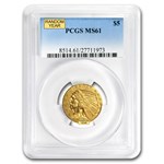 $5 Indian Gold Half Eagle MS-61 PCGS (Random Year)