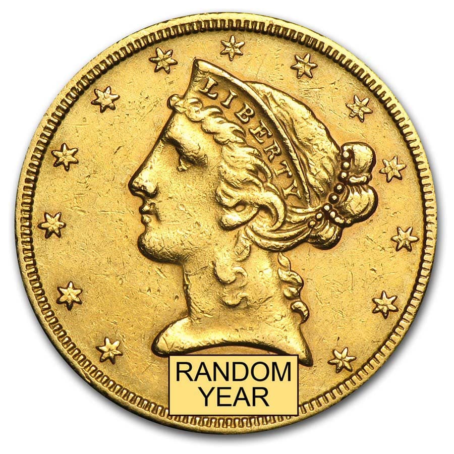アンティークコイン 金貨 1880-S $5 Liberty Half Eagle Gold Coin