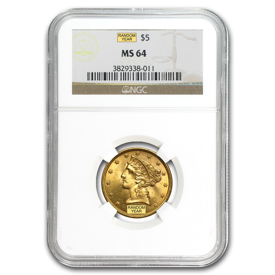 $5 Liberty Gold Half Eagle MS-64 NGC