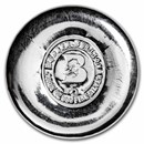 5 oz Cast Poured Silver Round - Bunker Bullion Button