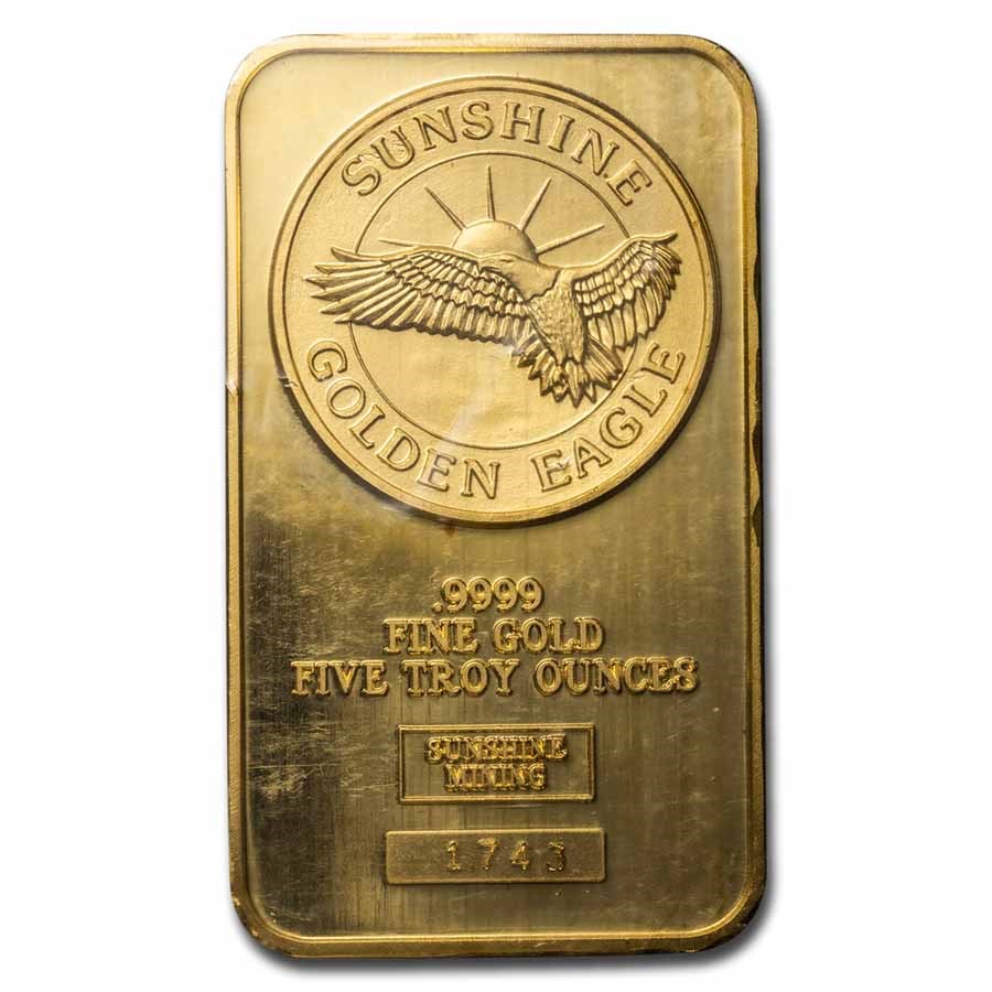 Buy 5 Oz Gold Bar - Sunshine Minting Mining (golden Eagle) 