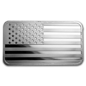 Buy 5 Oz Silver Bar - American Flag Design 