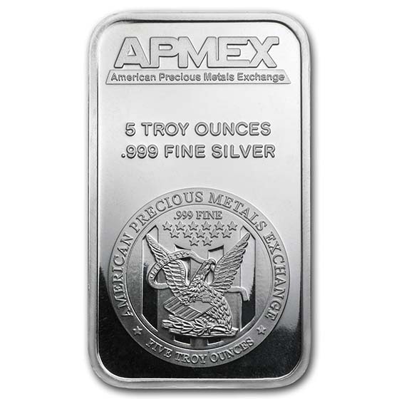 Buy 5 oz Silver Bar APMEX APMEX