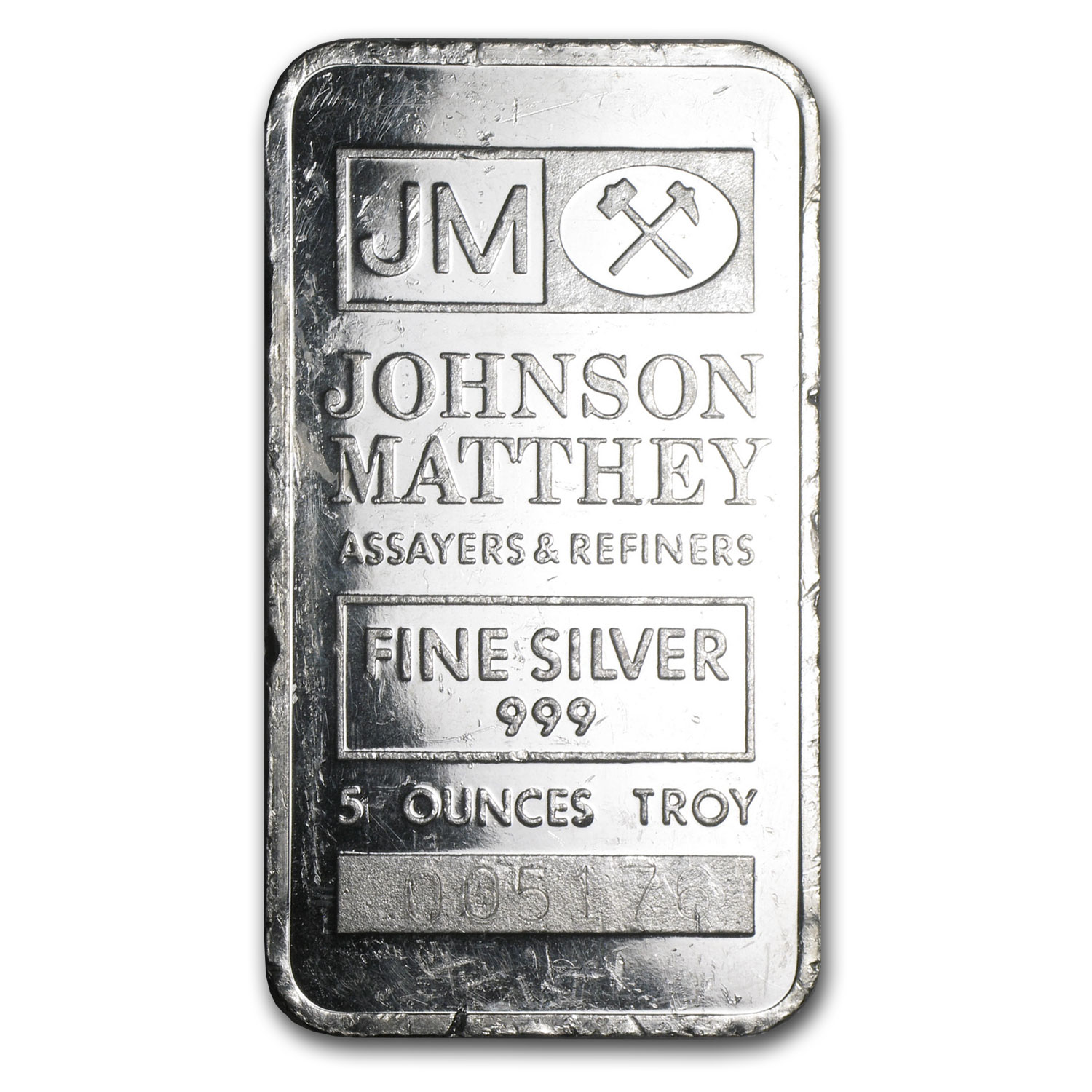 johnson matthey 100 oz silver bar serial number 48557