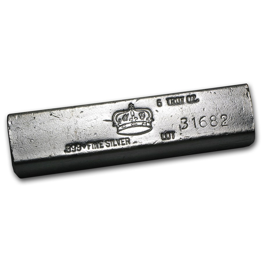 5 oz Silver Bar - MG Crown