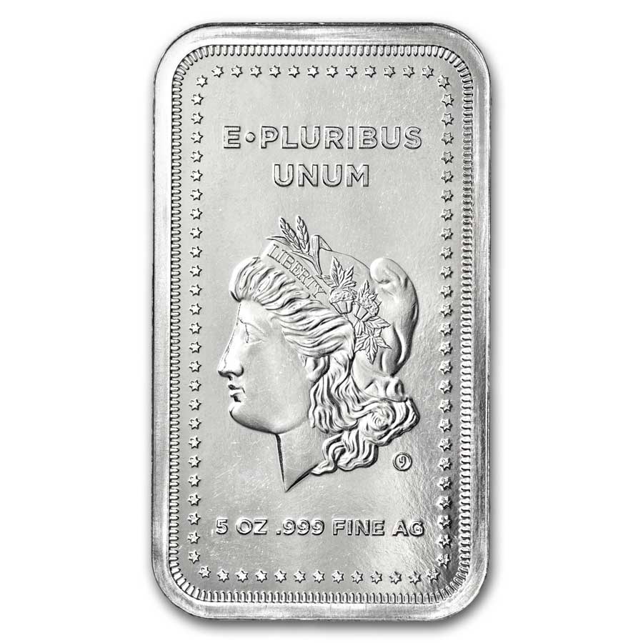 5 oz Silver Bar - Morgan Design