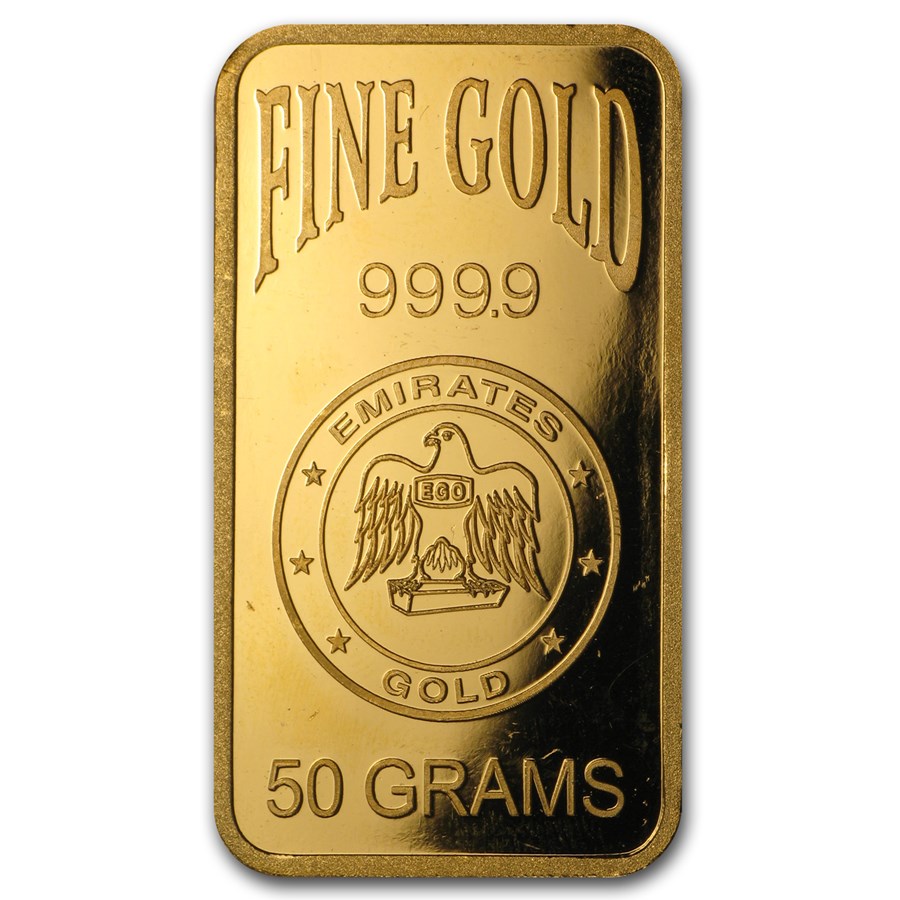 Buy 50 gram Gold Bar - Emirates (w/out Assay) | APMEX