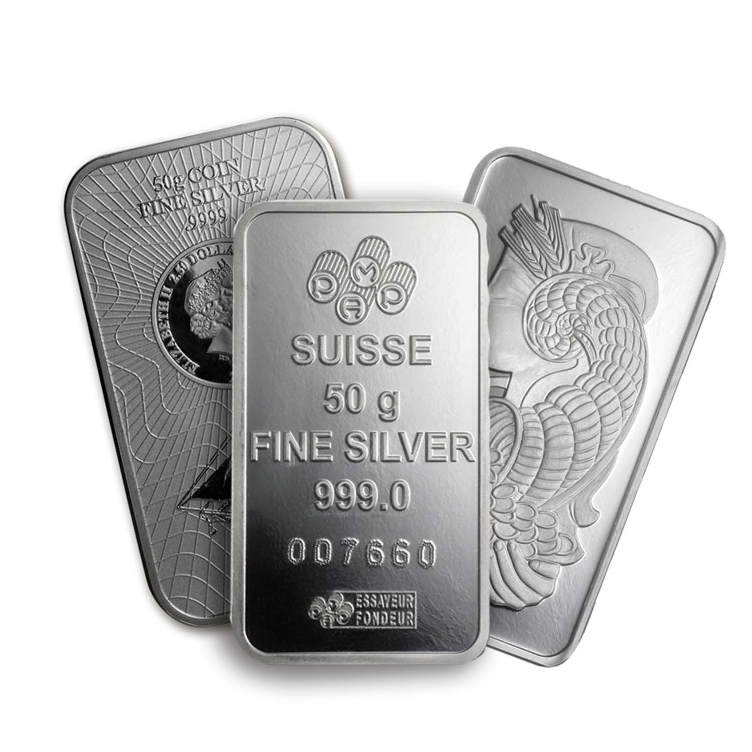 Buy 50 Gram Silver Bar - Secondary Market | APMEX