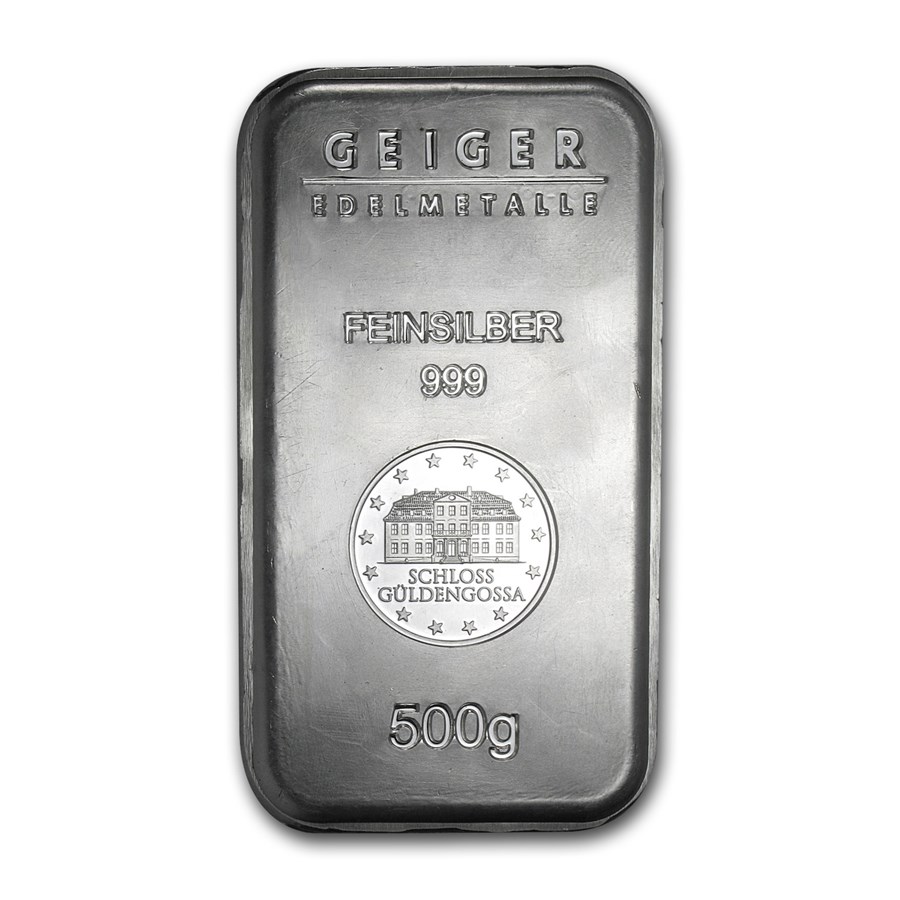 500 gram Silver Bar - Geiger (Security Line Series, Scruffy)