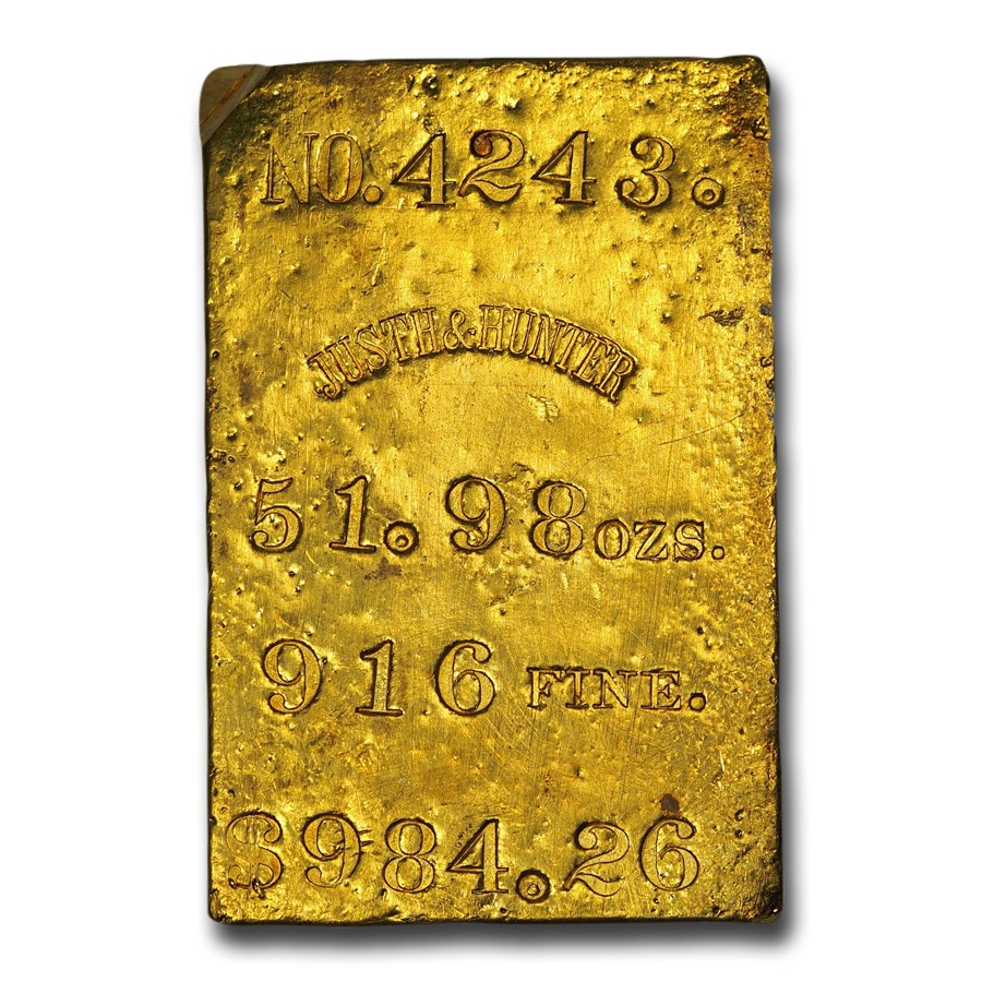 Buy 51 98 Oz Gold Bar Justh Hunter Ingot 4243 916 Fine Apmex