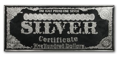 Buy 8 oz Silver Bar - $500 Silver Certificate (Washington) | APMEX