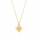 886 by The Royal Mint 18K Gold Tutamen Square Pendant with Chain