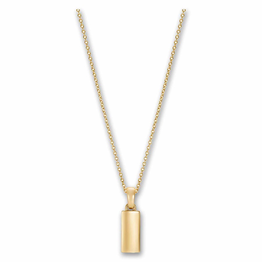 886 by The Royal Mint Small 18K Gold Bar Pendant with Chain