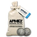 90% Silver Barber Half-Dollars $100 Face Value Bag