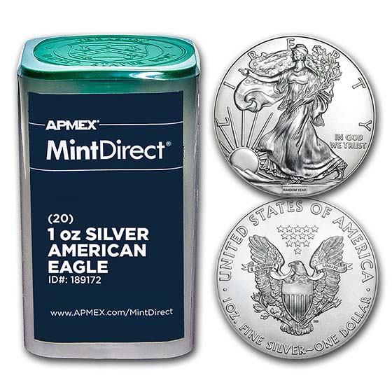 Buy 20 Coin Tube American Silver Eagles MintDirect | APMEX