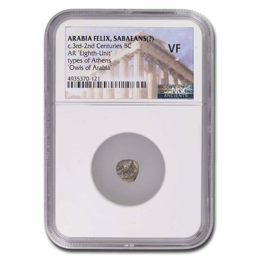 Arabia Felix. Sabaeans AR Eighth Unit Owl (c.3rd-2nd BC) VF NGC