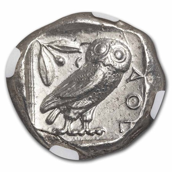 Attica, Athens AR Tetradrachm Owl (455-440 BC) AU NGC (4/5-3/5)