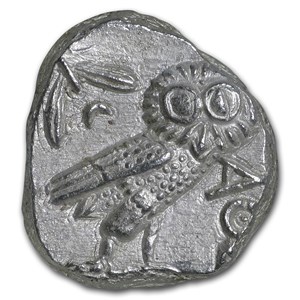 Attica athens tetradrachm around 300 bc ancient silver coin owl athena какой год