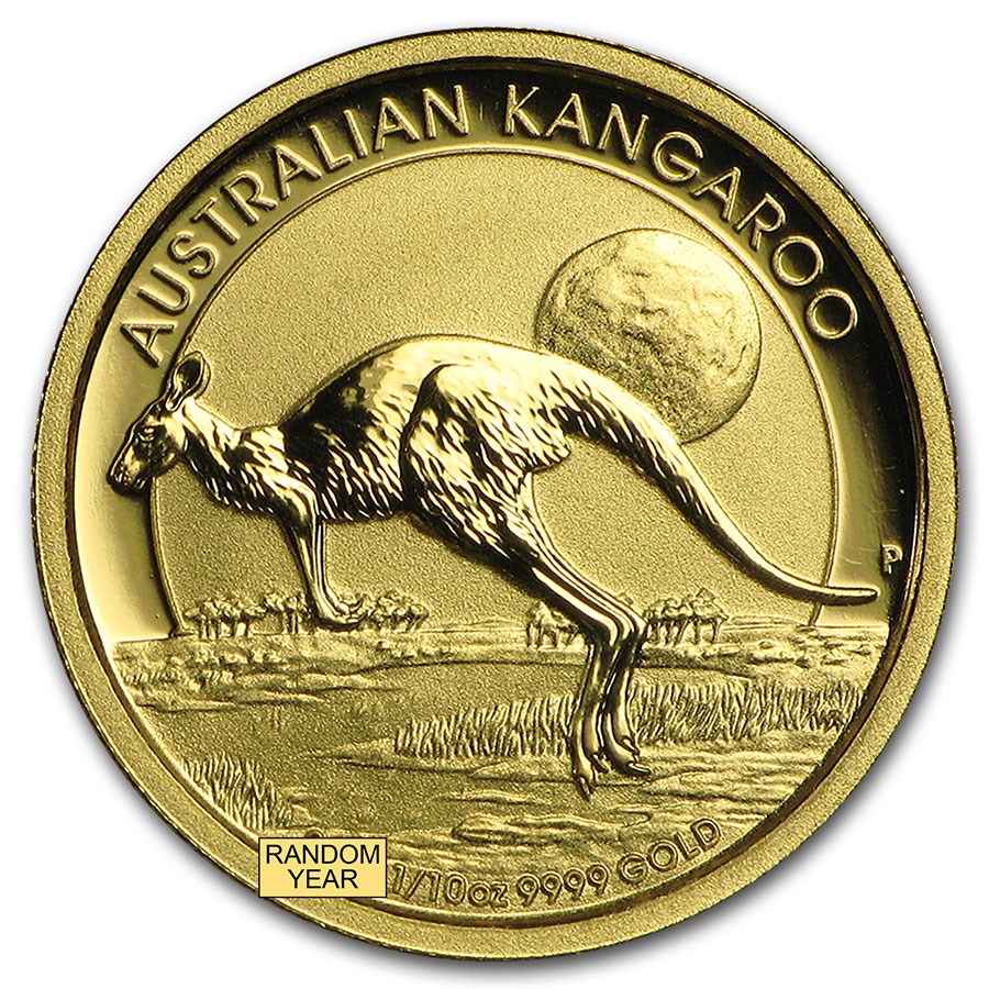 Australia 1/10 oz Gold Kangaroo/Nugget BU (Random Year) Gold Coin | APMEX