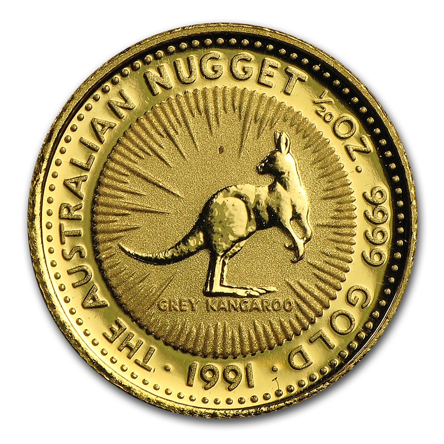 Australia 1/20 oz Gold Kangaroo/Nugget BU (Random Year)