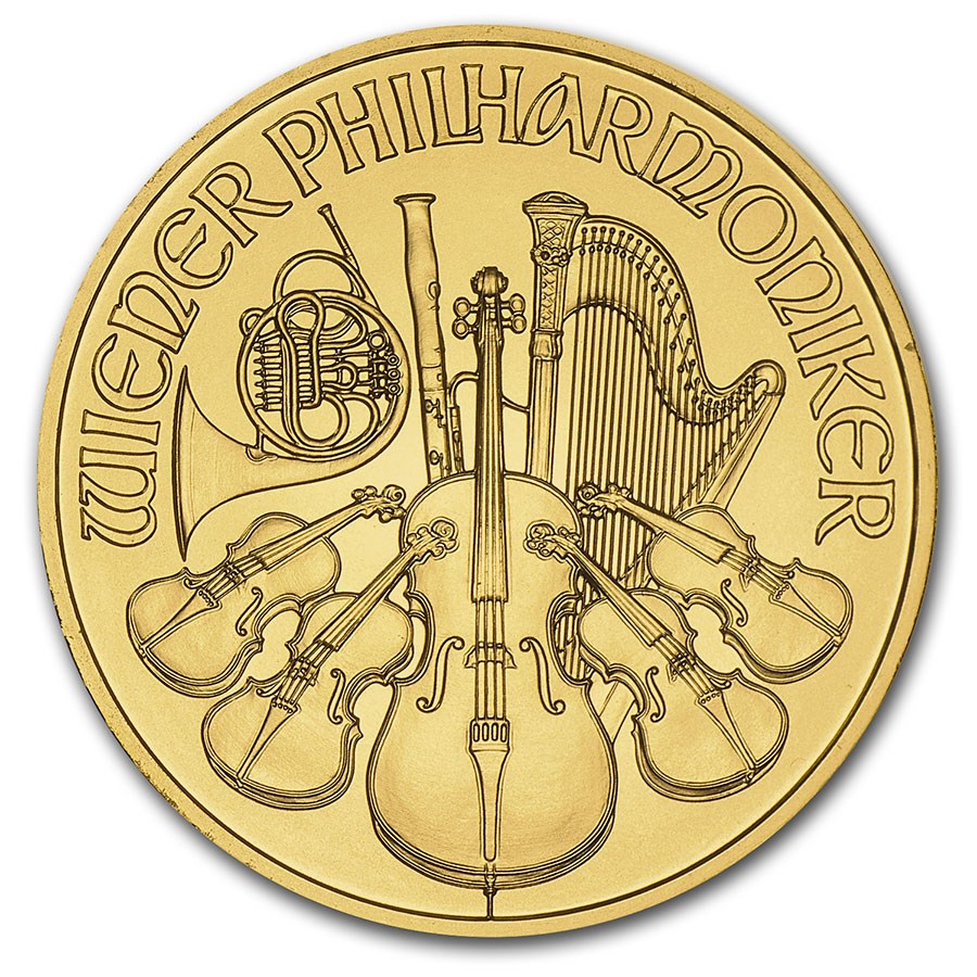 Austria 1/10 oz Gold Philharmonic BU (Random Year)