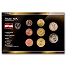 Austria 1 Cent-2 Euro 8-Coin Euro Set BU