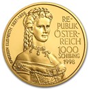 Austria Gold 1000 Schilling Commemoratives (1990-2001)