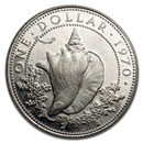 Bahamas Silver $1 Conch Shell (1966-1972) BU