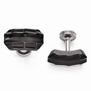 Black Titanium Faceted Edges Polished Cuff Links