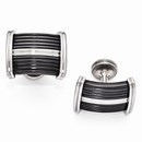 Black Titanium & Stainless Steel Polished Cuff Links