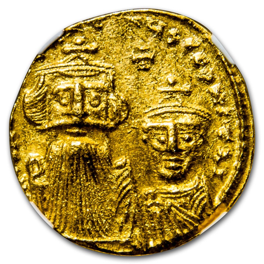 Byzantine Gold Constans II, Constant. IV (654-668 AD) Ch AU NGC