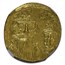 Byzantine Gold Constans II, Constantine IV (654-668 AD) Ch AU NGC