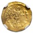 Byzantine Gold Semissis Maurice Tiberius (582-602 AD) AU NGC