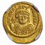 Byzantine Gold Solidus Maurice Tiberius (582-602 AD) AU NGC S-478