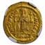 Byzantine Gold Solidus Maurice Tiberius (582-602 AD) AU NGC S-478