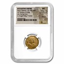 Byzantine Gold Solidus Maurice Tiberius (582-602 AD) MS NGC S-478