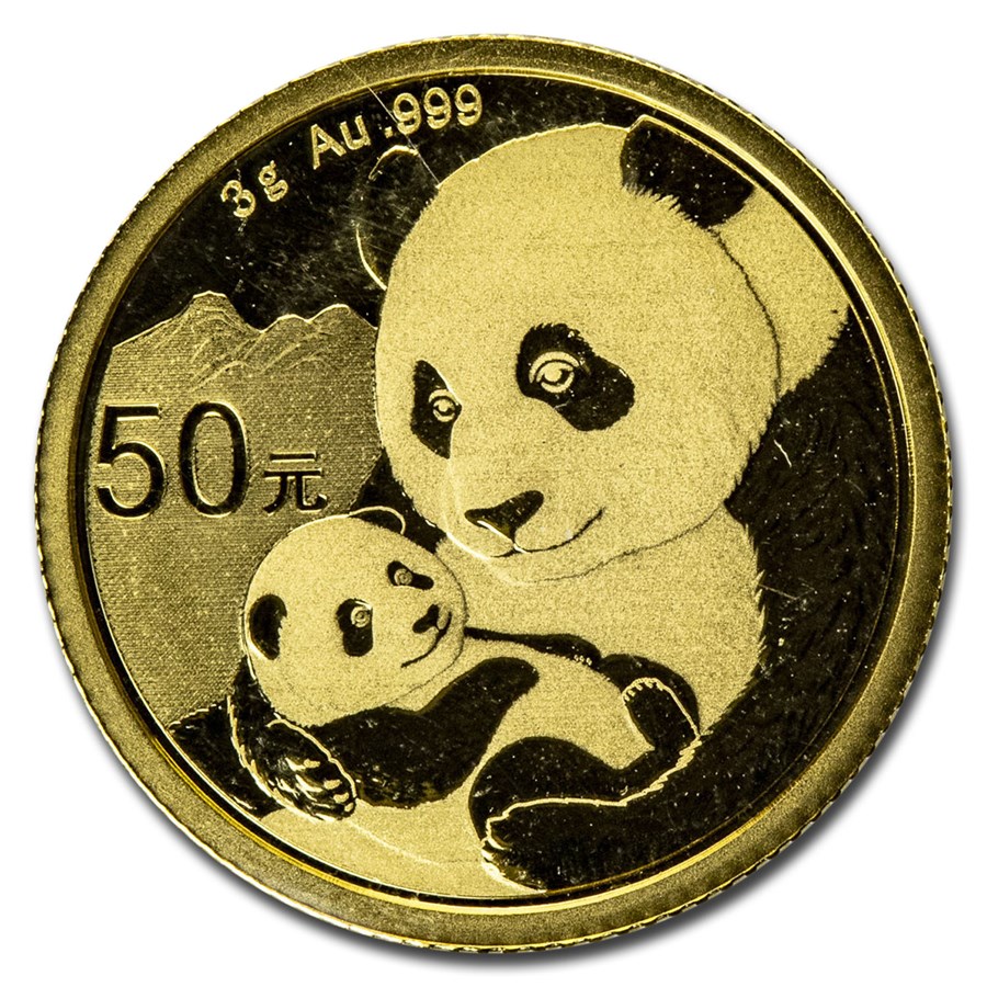 China 3 gram Gold Panda BU (Random Year, Sealed)