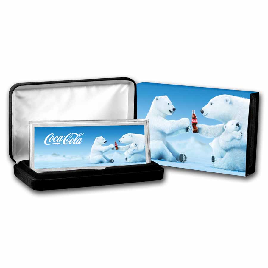 Buy Coca-Cola® 4 oz Silver Polar Bear Bar | APMEX