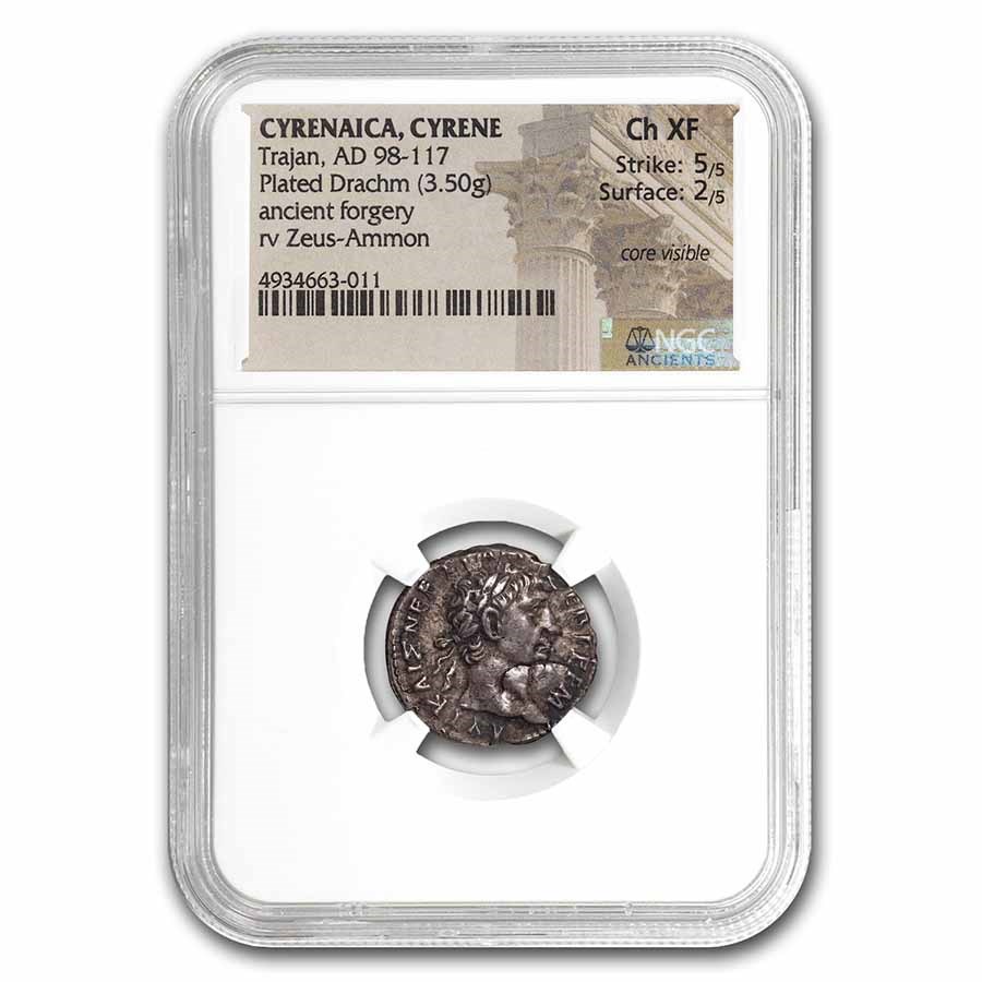 Buy Cyrenaica, Cyrene AR Drachm Trajan 98-117 AD Ch XF NGC | APMEX