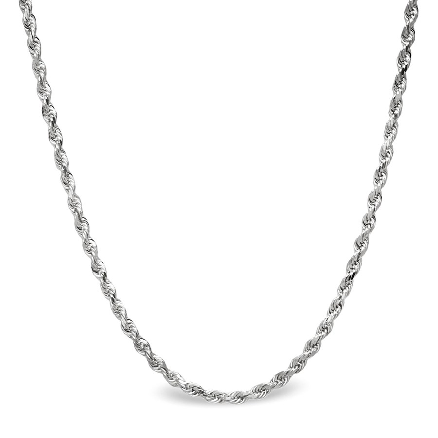 Buy Diamond Cut Rope 14k White Gold Necklace - 18 in. | APMEX