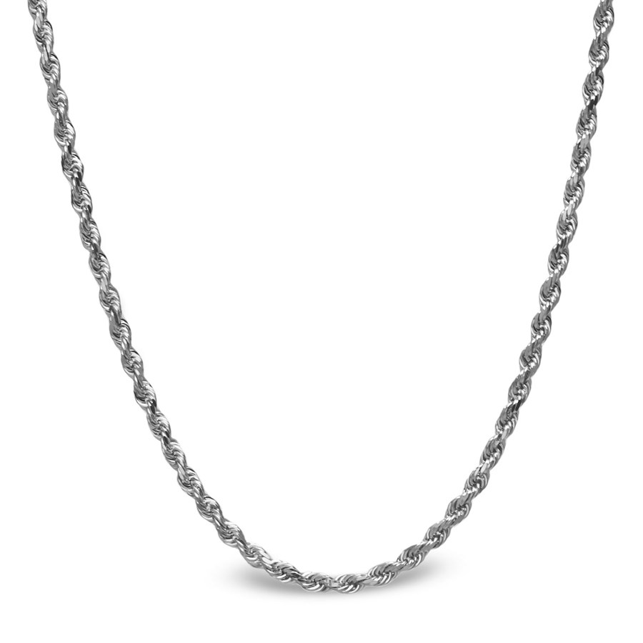 Diamond Cut Rope Sterling Silver Necklace - 18 in.