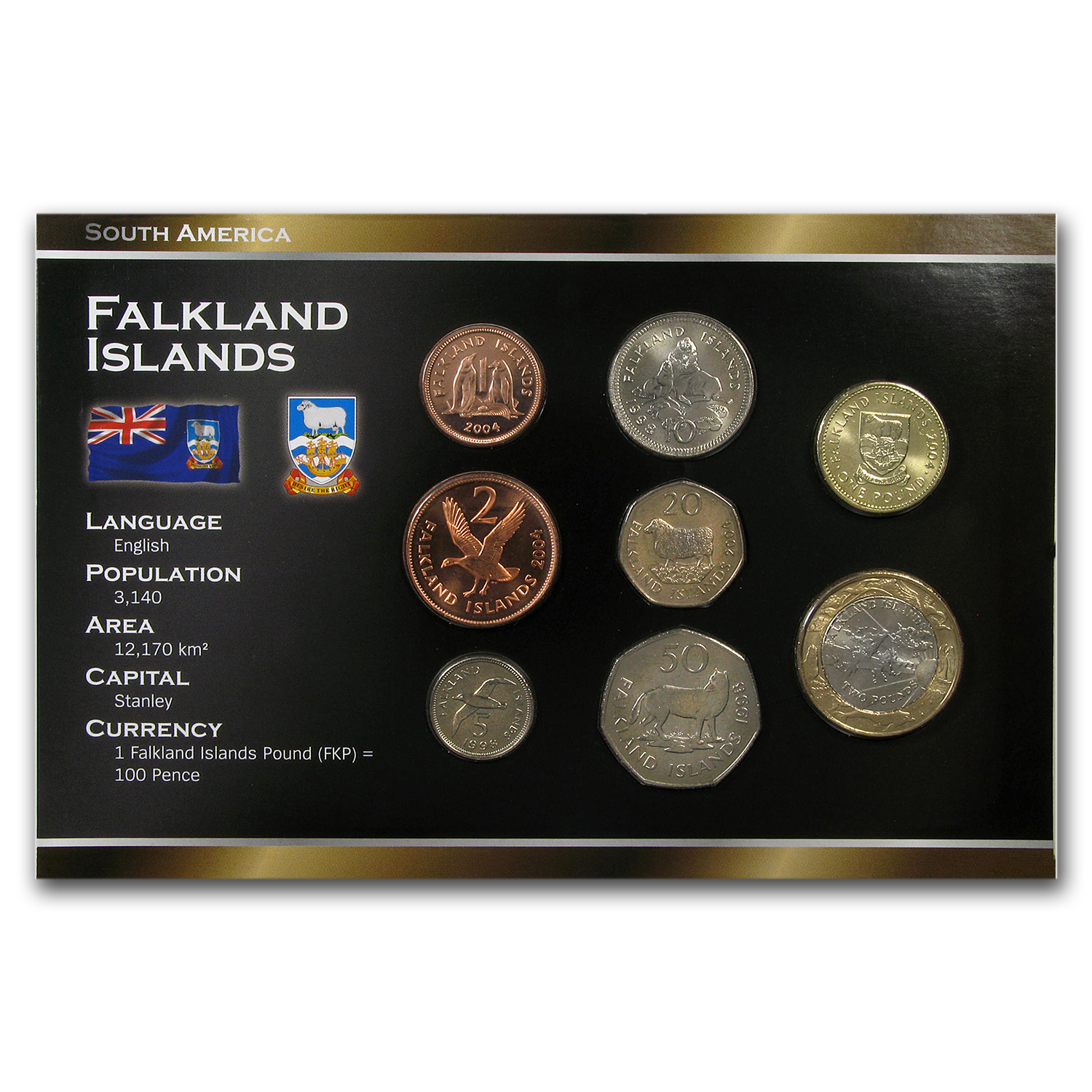 Buy Falkland Islands 1 Pence 2 Pounds 8 Coin Set BU APMEX   Falkland Islands 1 Pence 2 Pounds 8 Coin Set Bu 179909 Slab 